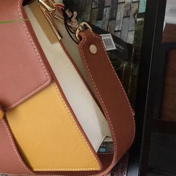 Strathberry Tricolor Crescent Colorblock Leather Shoulder Bag - Picture 12 of 16